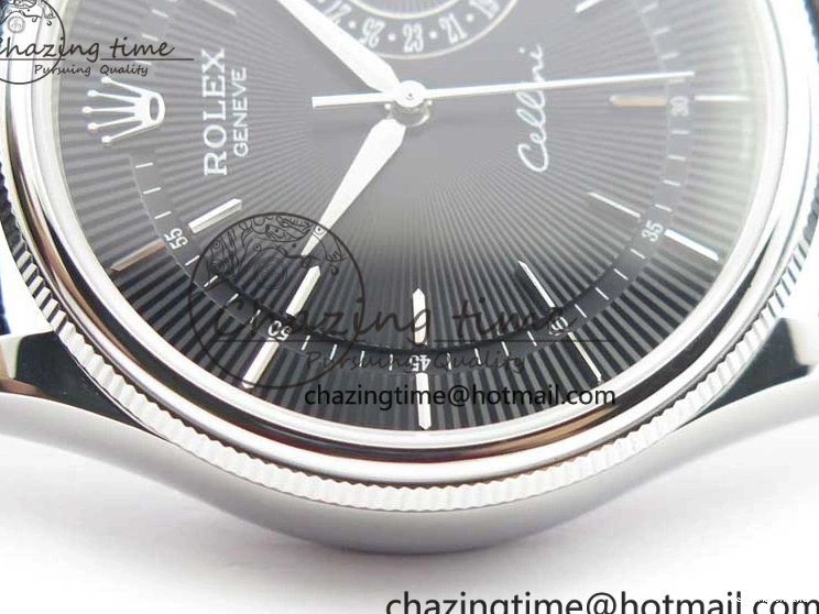 0510 Cellini 50519 Real Date SS BP Maker Best Edition Black Dial Sticks Markers on Black Leather Strap SA Affordable 3087
